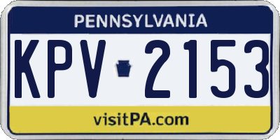 PA license plate KPV2153