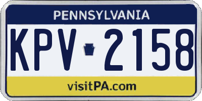 PA license plate KPV2158