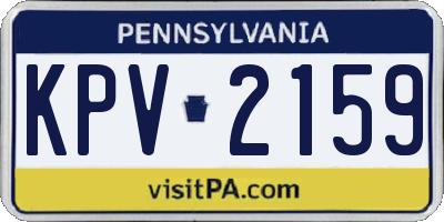 PA license plate KPV2159