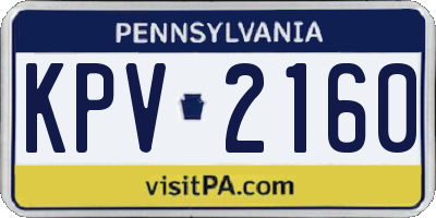 PA license plate KPV2160