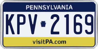 PA license plate KPV2169