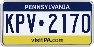 PA license plate KPV2170