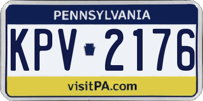 PA license plate KPV2176