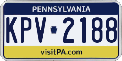 PA license plate KPV2188