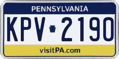 PA license plate KPV2190