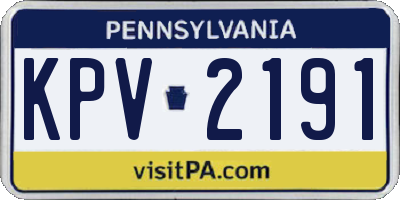PA license plate KPV2191