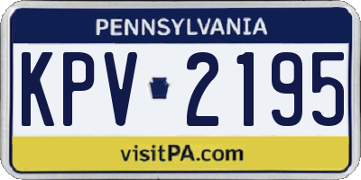 PA license plate KPV2195