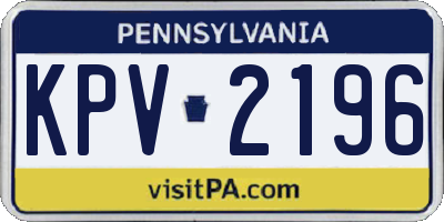 PA license plate KPV2196