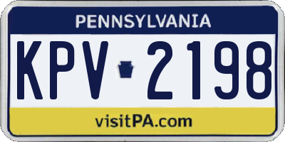 PA license plate KPV2198