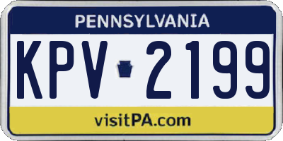 PA license plate KPV2199