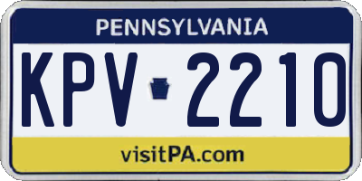 PA license plate KPV2210