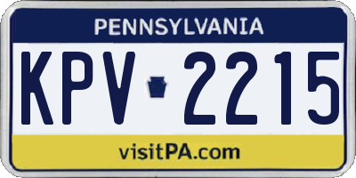 PA license plate KPV2215