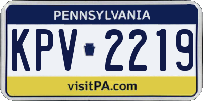 PA license plate KPV2219