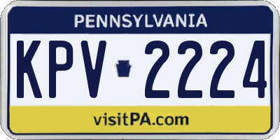 PA license plate KPV2224