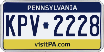 PA license plate KPV2228
