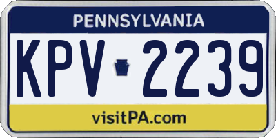 PA license plate KPV2239