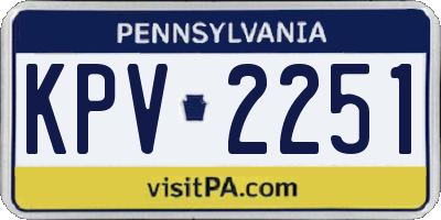 PA license plate KPV2251