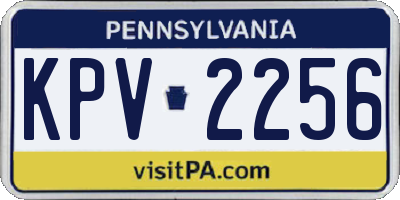 PA license plate KPV2256