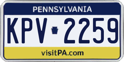 PA license plate KPV2259