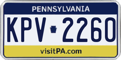 PA license plate KPV2260