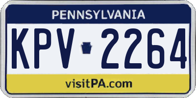PA license plate KPV2264