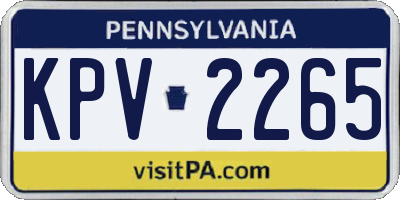 PA license plate KPV2265