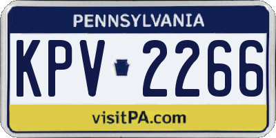 PA license plate KPV2266