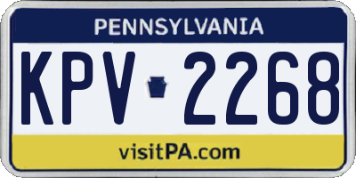 PA license plate KPV2268
