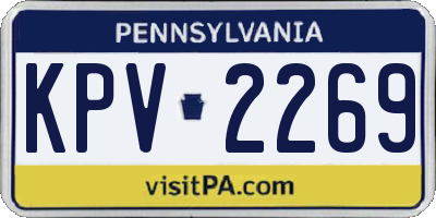 PA license plate KPV2269