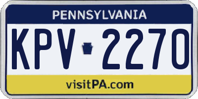 PA license plate KPV2270