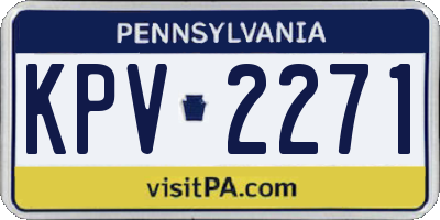 PA license plate KPV2271