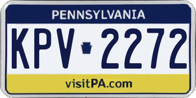 PA license plate KPV2272