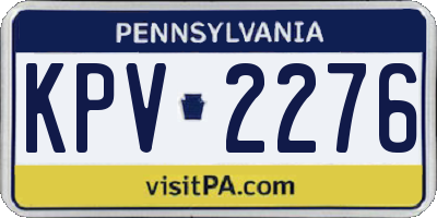PA license plate KPV2276
