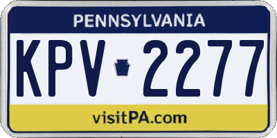 PA license plate KPV2277