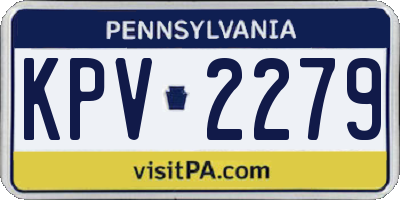 PA license plate KPV2279