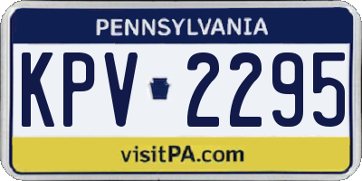 PA license plate KPV2295