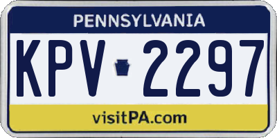 PA license plate KPV2297