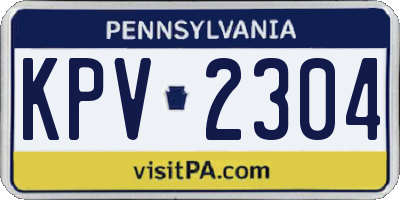 PA license plate KPV2304