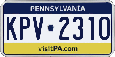 PA license plate KPV2310