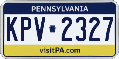 PA license plate KPV2327