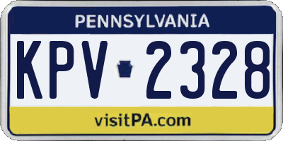 PA license plate KPV2328