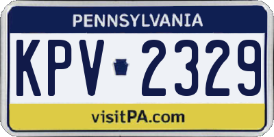 PA license plate KPV2329