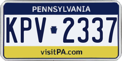 PA license plate KPV2337