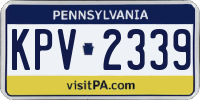 PA license plate KPV2339