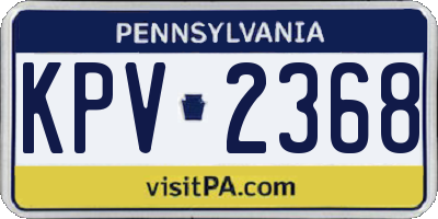 PA license plate KPV2368