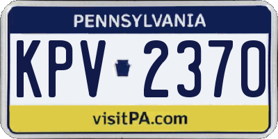 PA license plate KPV2370