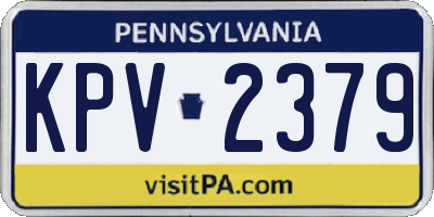 PA license plate KPV2379