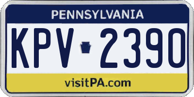 PA license plate KPV2390