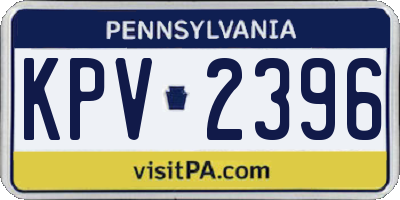 PA license plate KPV2396