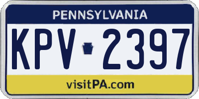 PA license plate KPV2397